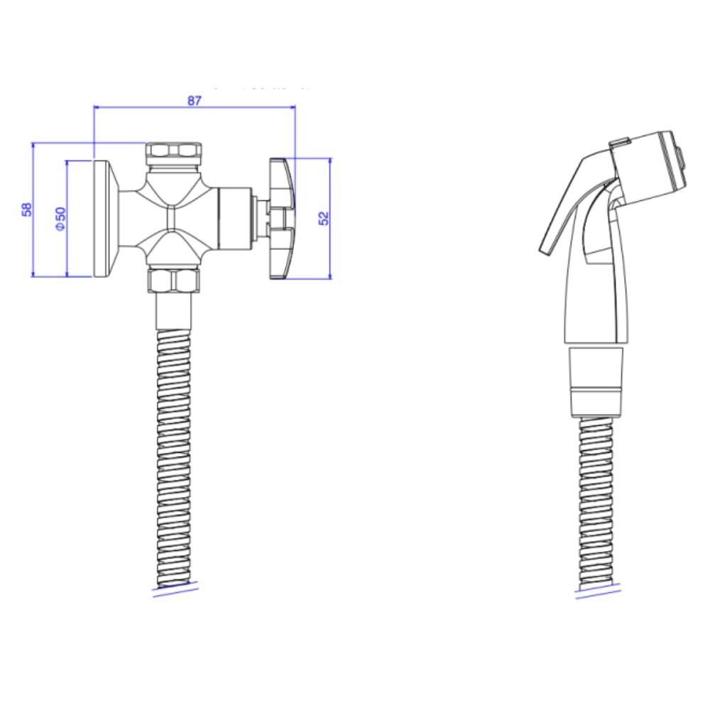 Ducha Higiênica Deca com Registro e Derivação Cromado1984.C34
