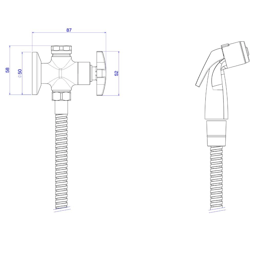 Ducha Higiênica Max com Registro e Derivação Cromado 1984.C34.ACT