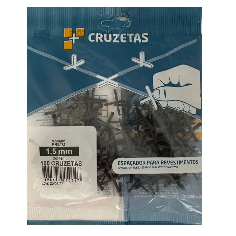 Espaçador Moldiplas 1,5mm Cruzeta  PCT 100 PCS