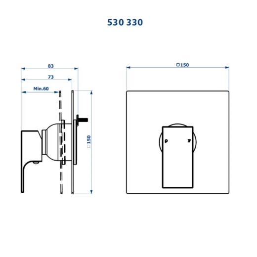 Acabamento para Monocomando Base Docol Retta Fani 530 BK330 Acabamento para Monocomando Base Docol Retta Fani 530 BK330