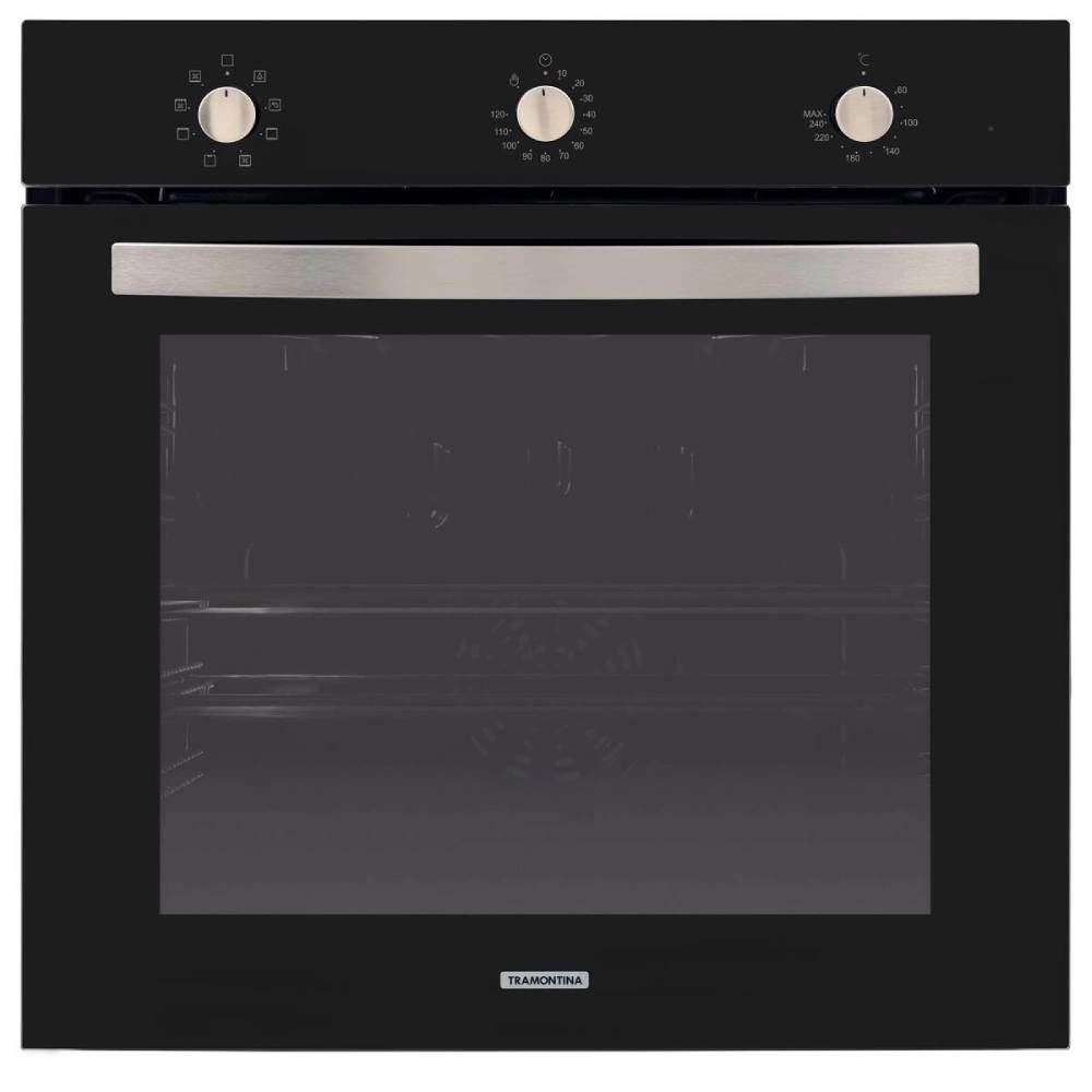 Forno Elétrico de Embutir Tramontina Glass Cook em Vidro Temperado Preto 7 Funções 73 L