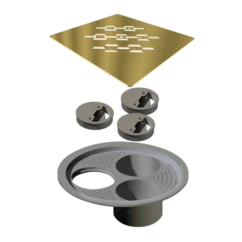 Grelha para Ralo Quadrado 15 cm X 15 cm 4027 NOVII Gold Ralo Linear 