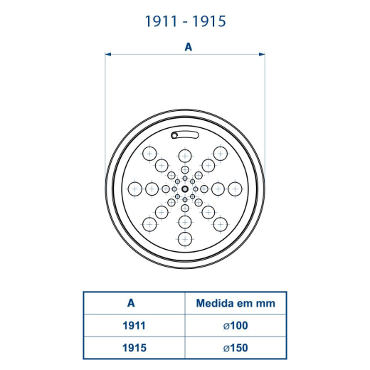 Grelha Redonda Inox com Fecho e com Caixilho Fani 1911 Grelha Redonda Inox com Fecho e com Caixilho Fani 1911