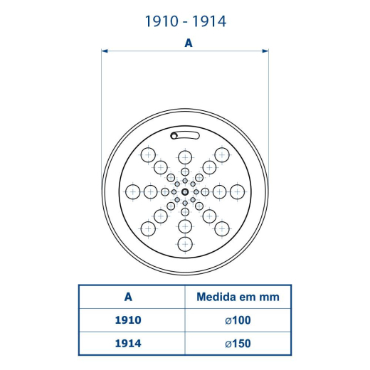 Grelha Redonda Inox com Fecho Fani 1910 Grelha Redonda Inox com Fecho Fani 1910