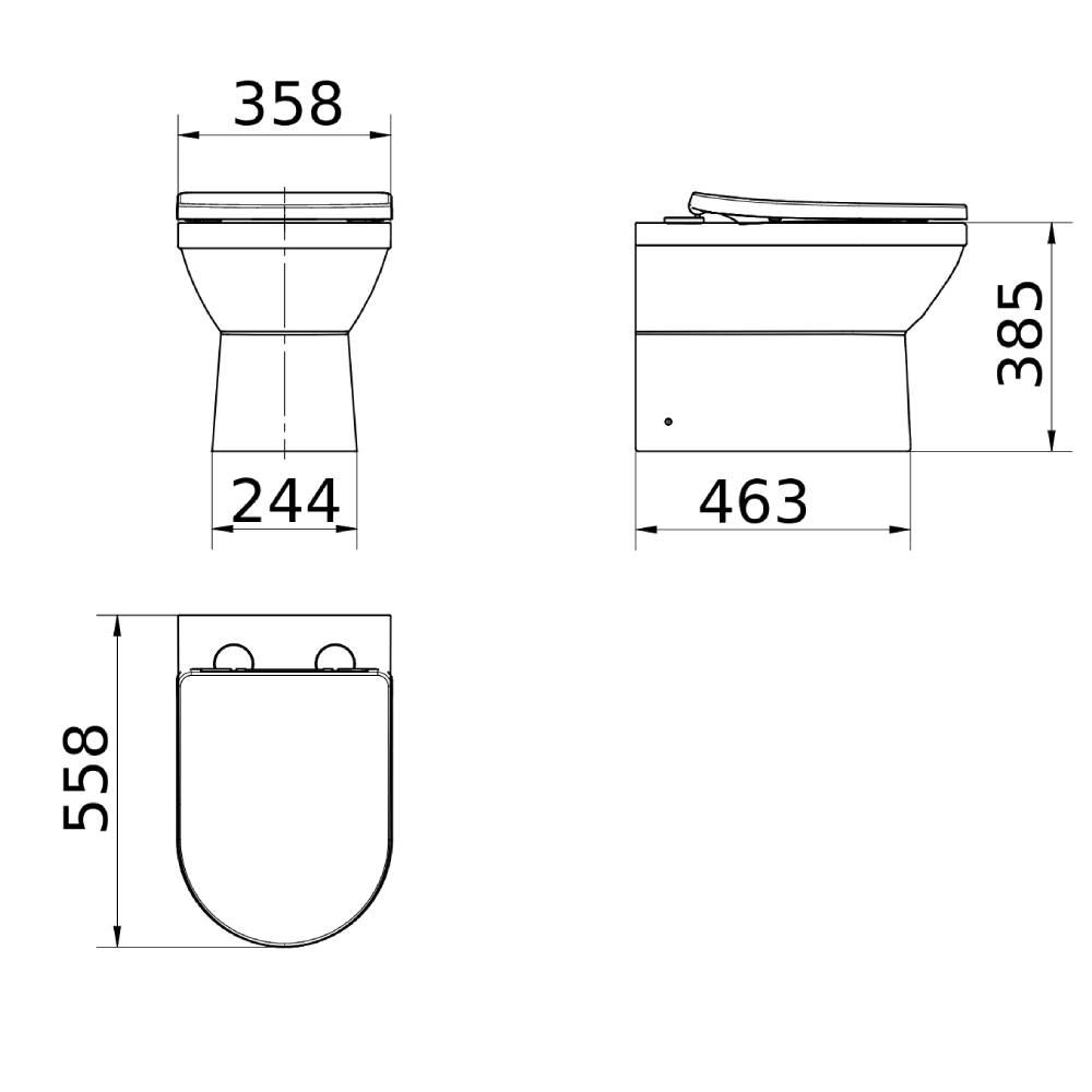 Kit Bacia Docol convencional + Assento Next WH/CR