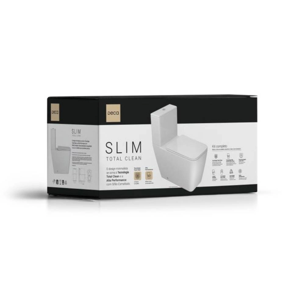 Kit Completo Bacia com Caixa Acoplada Branco Slim Total Clean Deca BR KP.8620.17