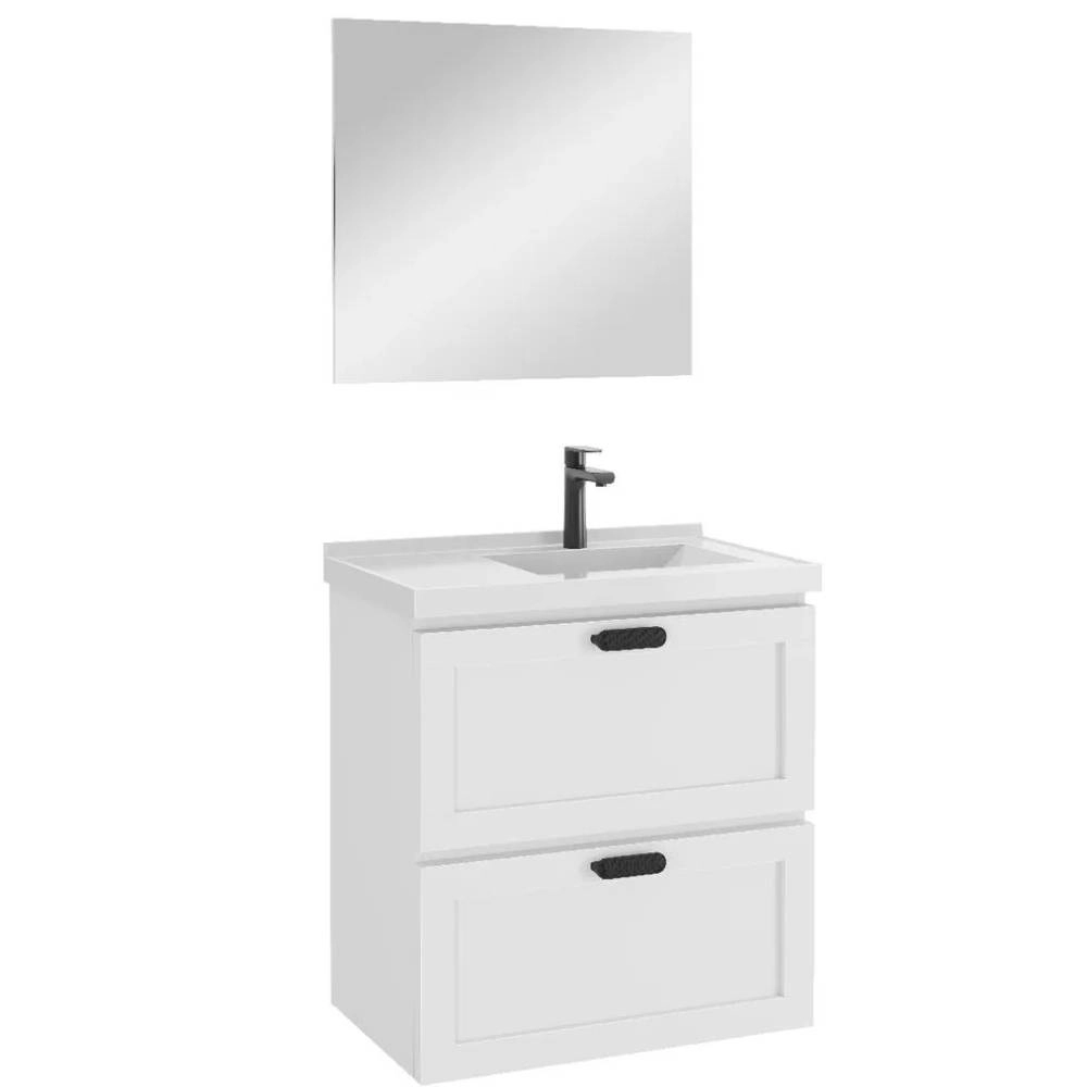 kit Gabinete Nivus 66 com Bancada e Espelho Branco Astral