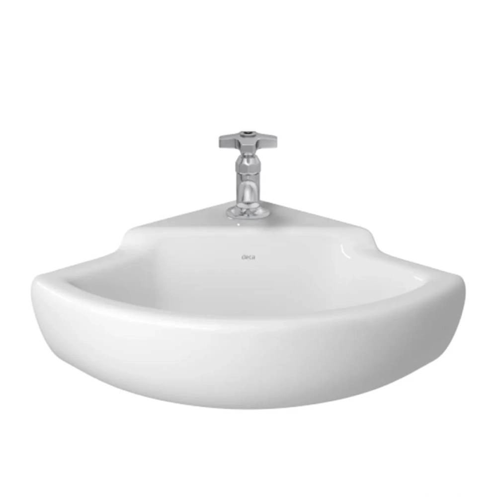 Lavatório Suspenso de Canto Branco Izy Deca L.101.17