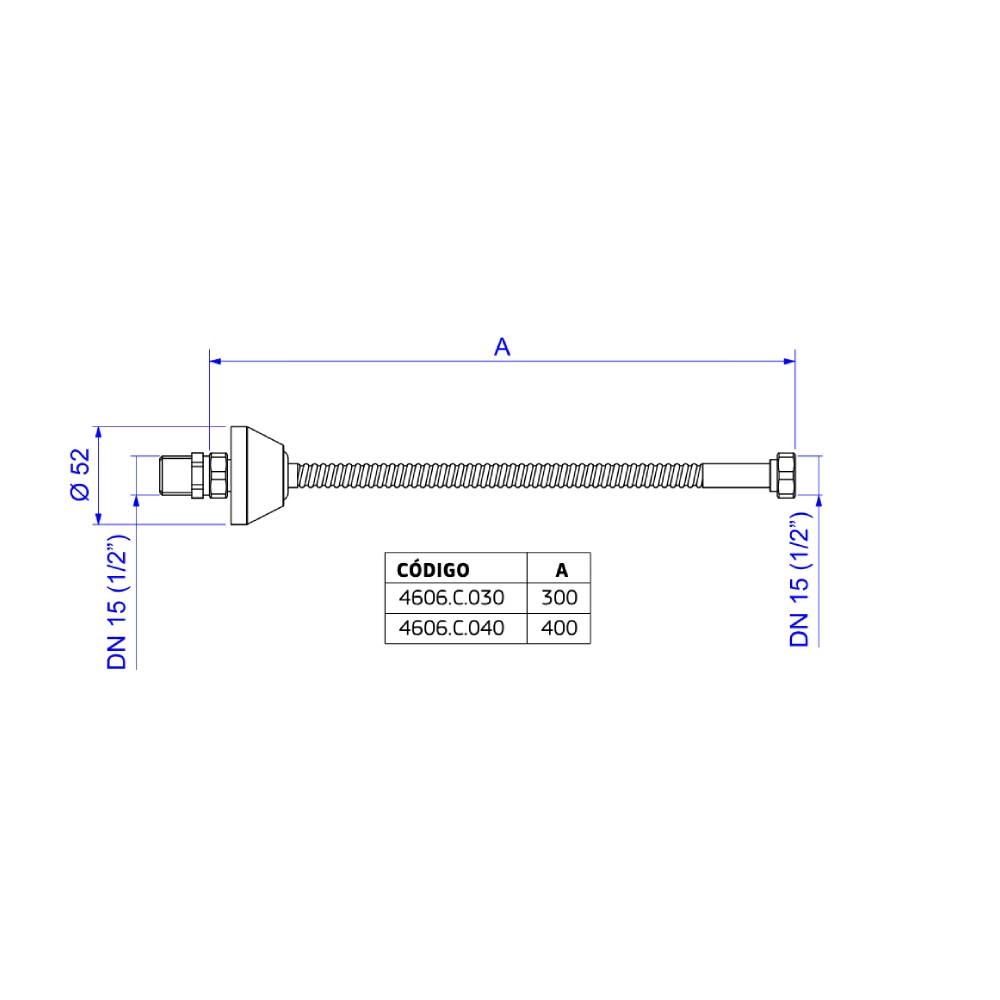 Ligação Flexível Deca Cromada 40cm Cromado 4606.C.040