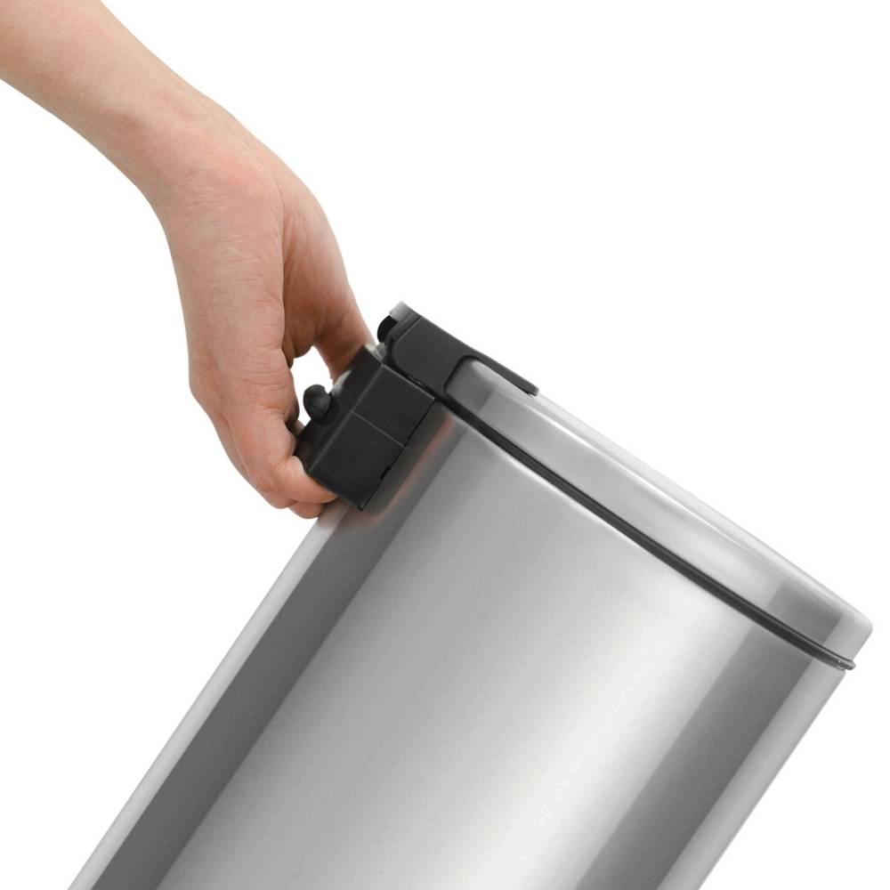 Lixeira com Pedal Tramontina Loop em Aço Inox com Acabamento Polido e Balde Interno 12 L