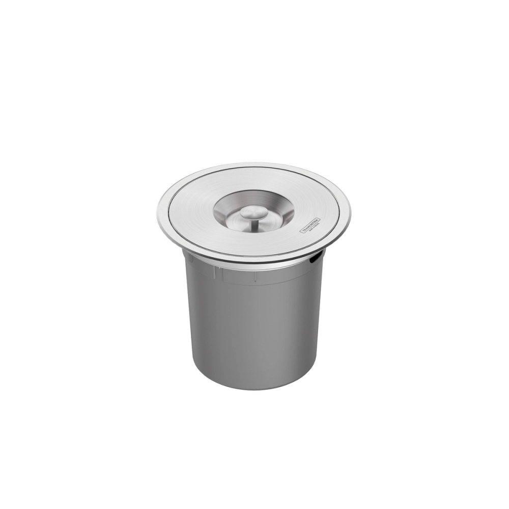 Lixeira de Embutir Tramontina Clean Round em Aço Inox com Balde Plástico 5 L