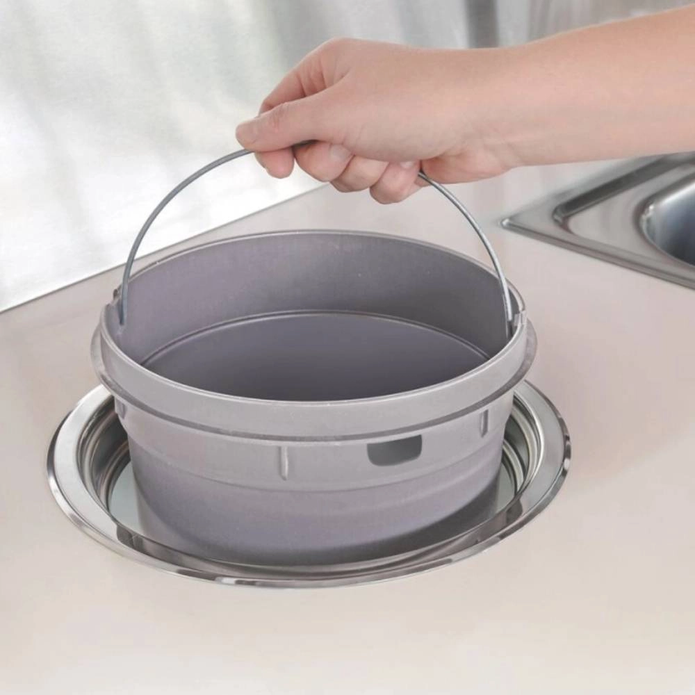 Lixeira de Embutir Tramontina Clean Round em Aço Inox com Balde Plástico 5 L