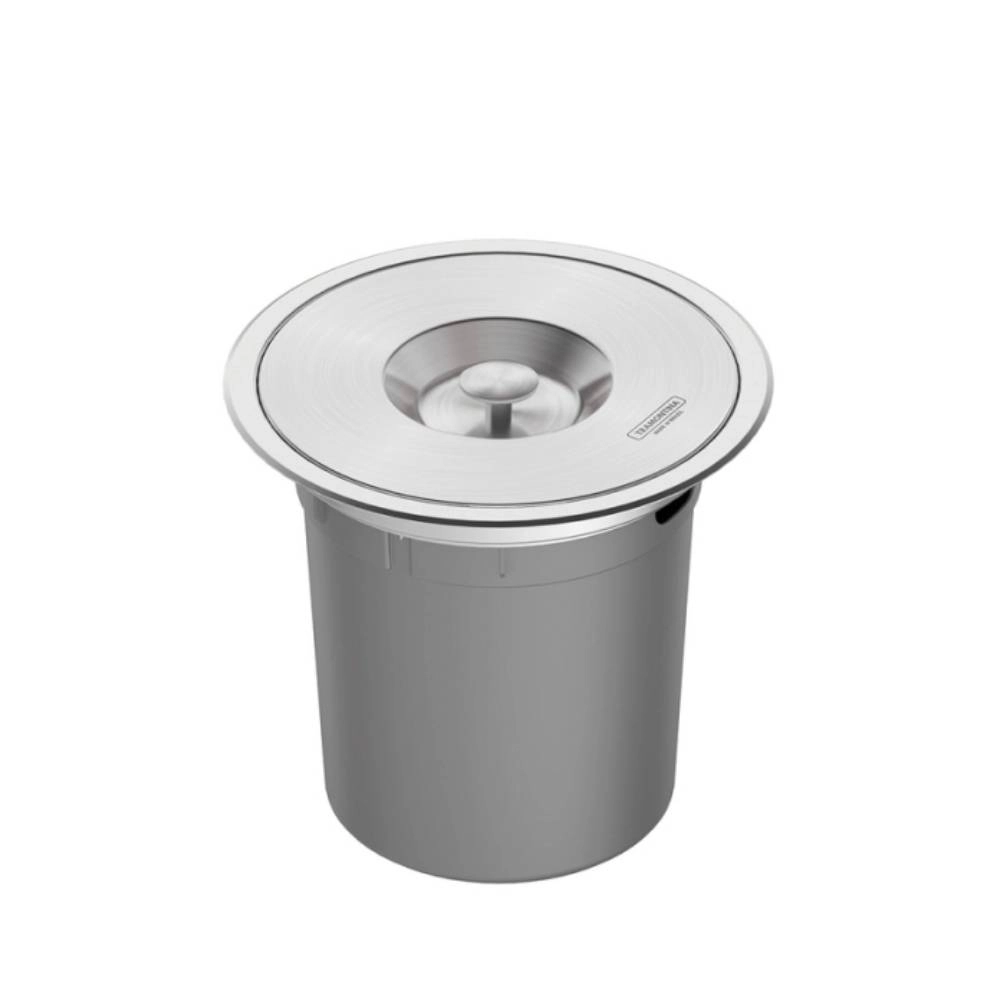 Lixeira de Embutir Tramontina Clean Round em Aço Inox com Balde Plástico 5 L