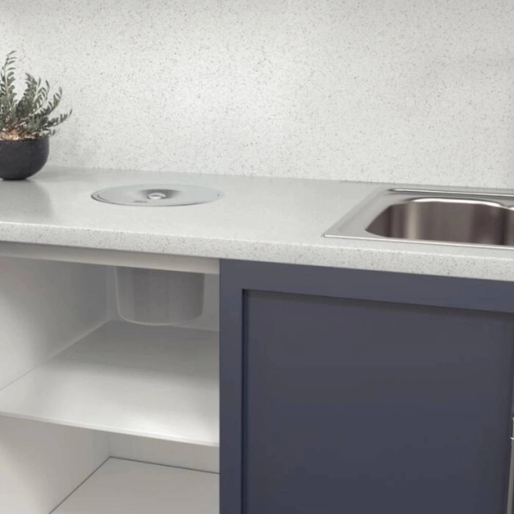 Lixeira de Embutir Tramontina Clean Round em Aço Inox com Balde Plástico 5 L