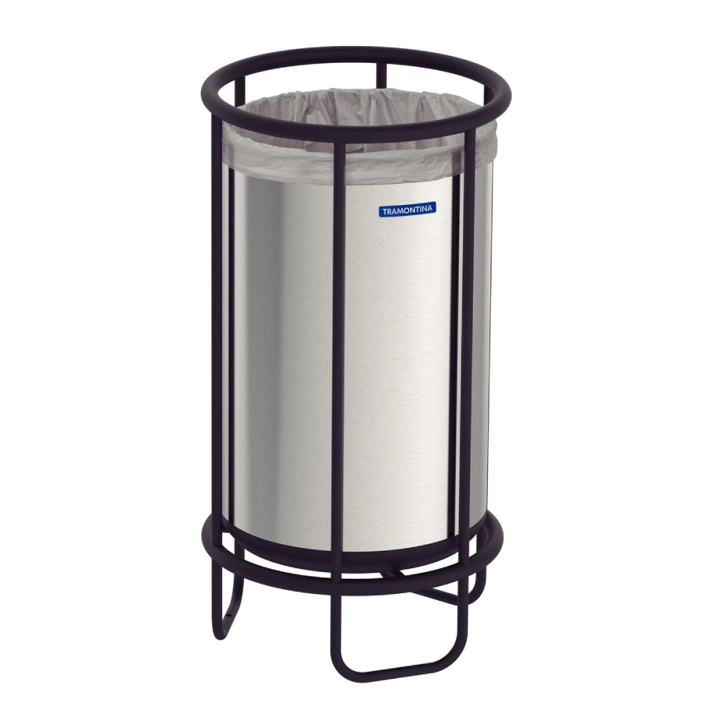 Lixeira Tramontina Cesena em Aço Inox com Acabamento Acetinado 65 L