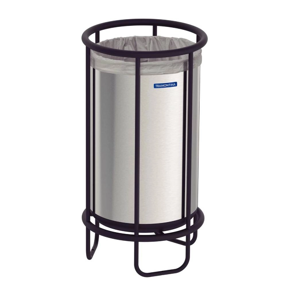 Lixeira Tramontina Cesena em Aço Inox com Acabamento Acetinado 65 L
