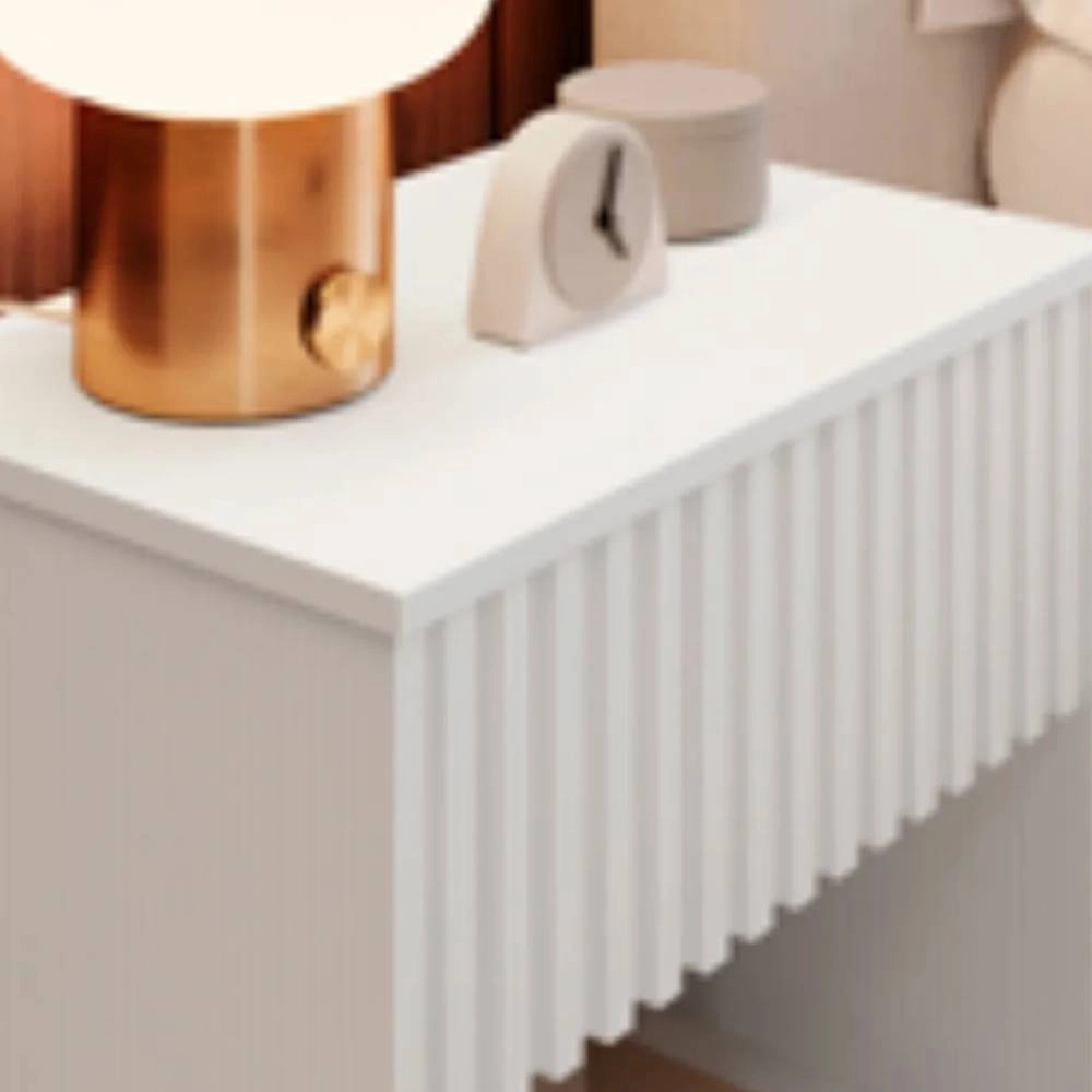 Mesa Cabeceira Astral 57x50x33cm Tokio Ripada Branco Orvalho