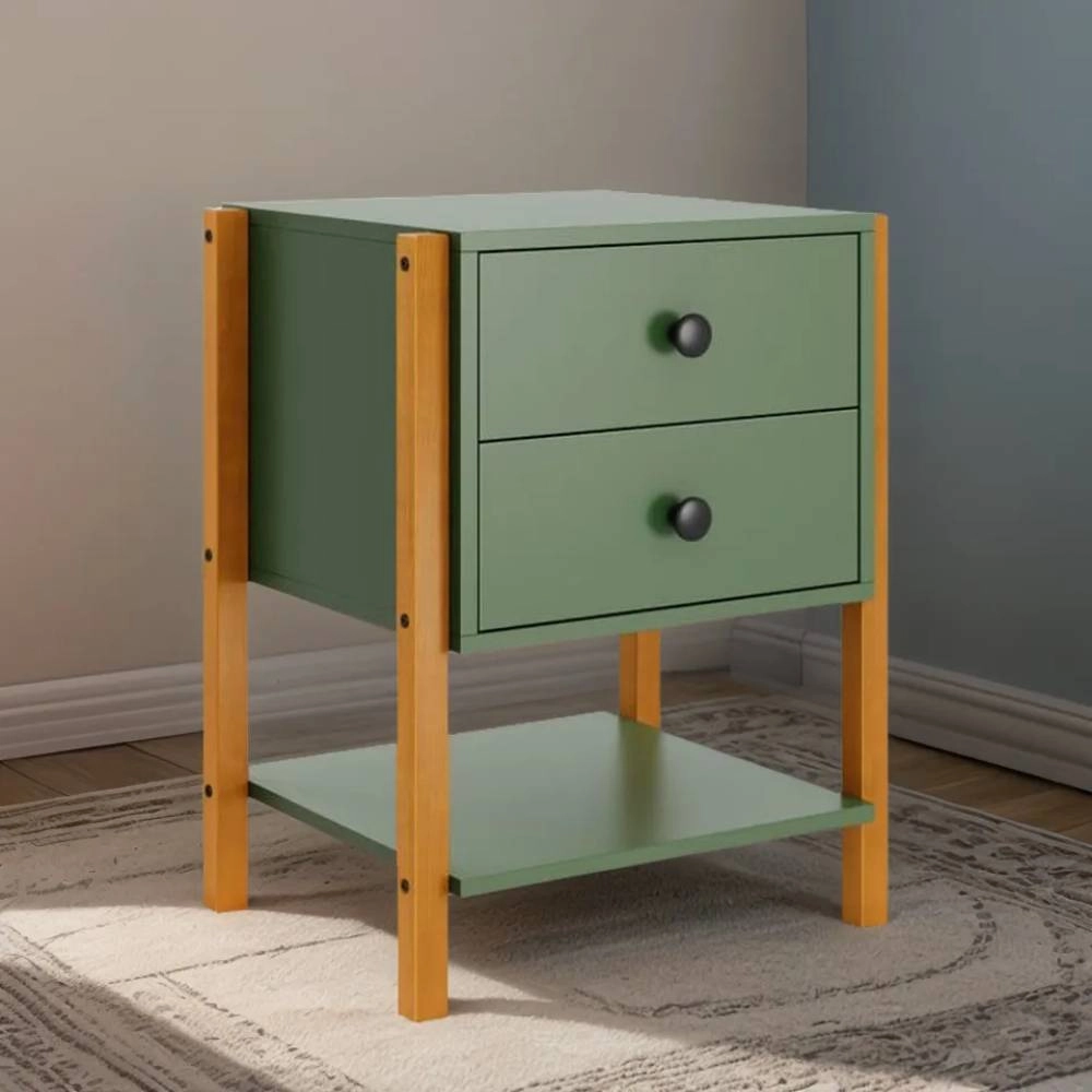 Mesa De Cabeceira Magali 46 Verde - 60x46x40cm
