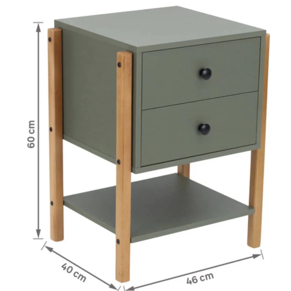 Mesa De Cabeceira Magali 46 Verde - 60x46x40cm