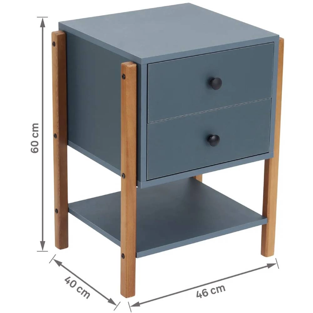 Mesa De Cabeceira Magali 46 - Azul Oceano - 60x46x40cm