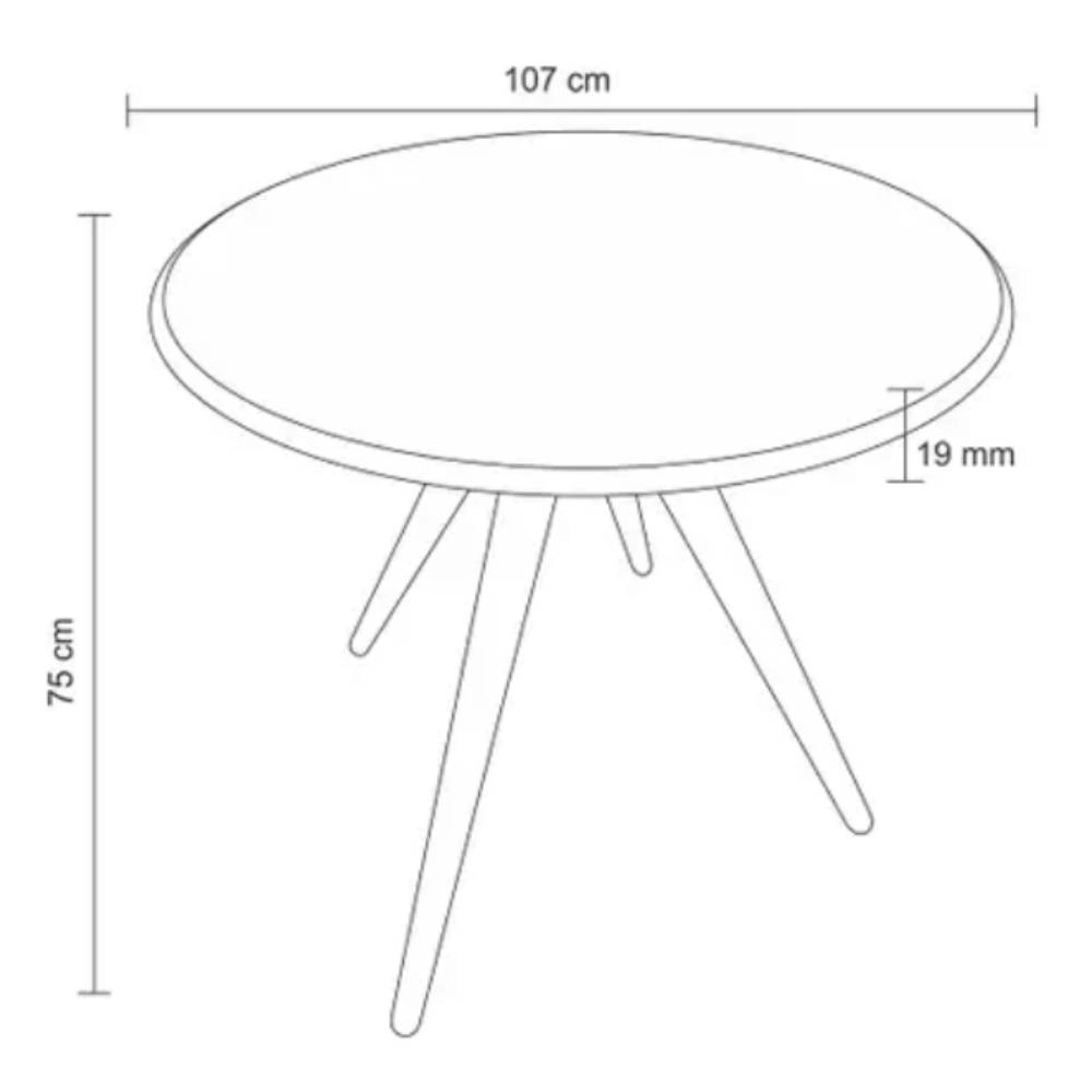 Mesa Suecia Nogueira 107x107x75cm Rivatti