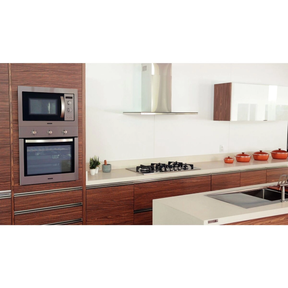 Micro-ondas de Embutir Tramontina Inox 60 25 L em Aço Inox com Acabamento Acetinado 8 Funções 220 V