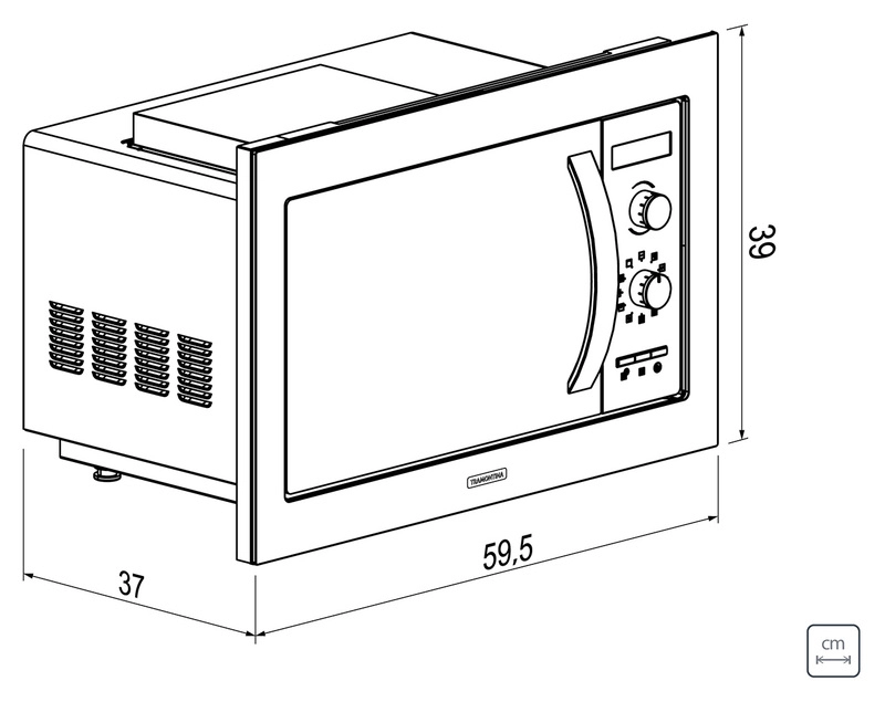 Micro-ondas de Embutir Tramontina Inox 60 25 L em Aço Inox com Acabamento Acetinado 8 Funções 220 V