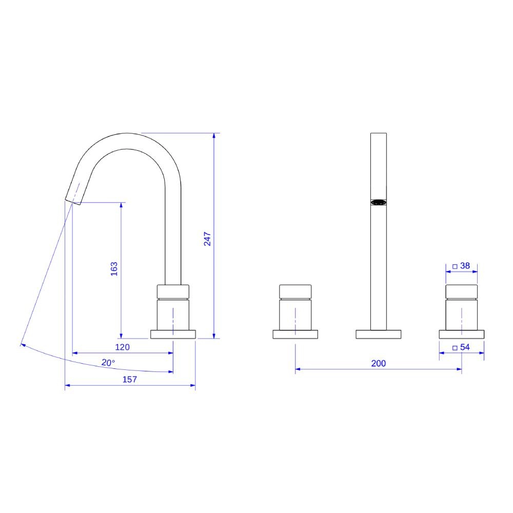 Misturador de Mesa Bica Alta Cubo para Lavatório Black Matte 1877.BL86.MT Misturador de Mesa Bica Alta Cubo para Lavatório Black Matte 1877.BL86.MT