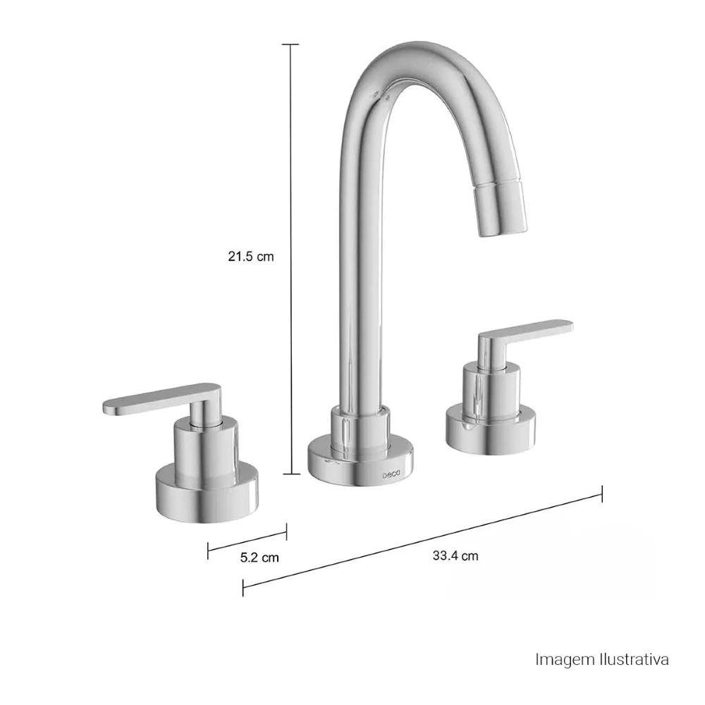 Misturador de Mesa Bica Alta para Lavatório Deca Flex Plus 1877.C21.CLM