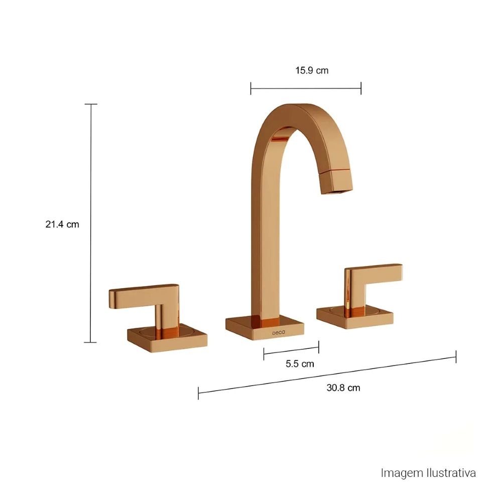 Misturador de Mesa Bica Alta para Lavatório Deca Soul 1877.GL38.RD Misturador de Mesa Bica Alta para Lavatório Deca Soul 1877.GL38.RD