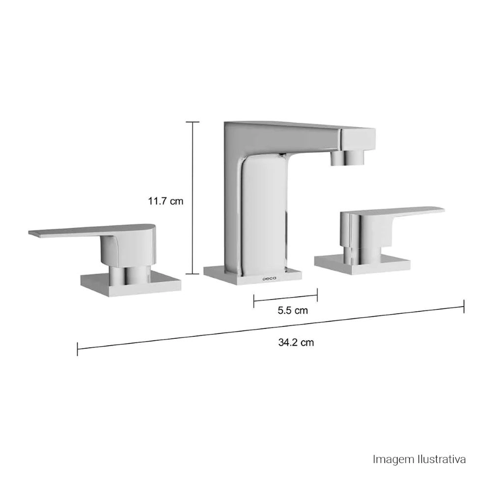 Misturador de Mesa Bica Baixa para Lavatório Level Deca 1875.C26