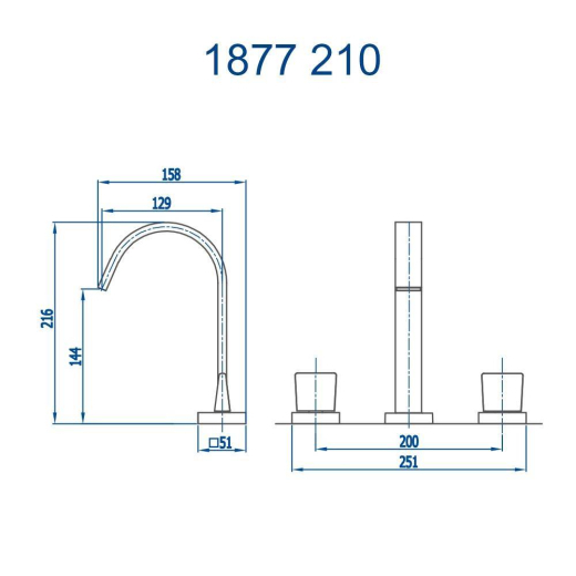 Misturador de Mesa Lavatório Prima Fani 1877 OV210