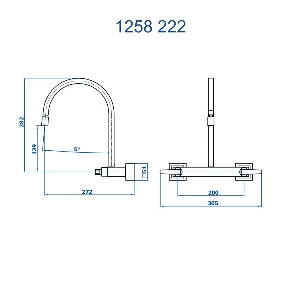Misturador de Parede Bella Clássica Fani 1258 C222 