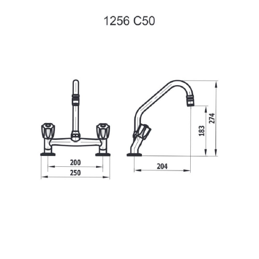 Misturador de Mesa Cozinha Prata Fani 1256 C50 Misturador de Mesa Cozinha Prata Fani 1256 C50