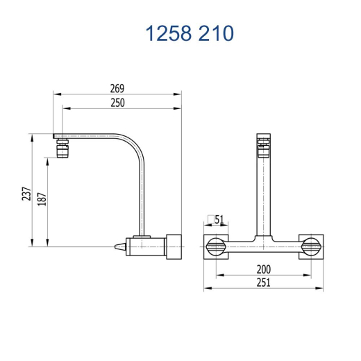 Misturador de Parede Cozinha Prima Fani 1258 C210 Misturador de Parede Cozinha Prima Fani 1258 C210