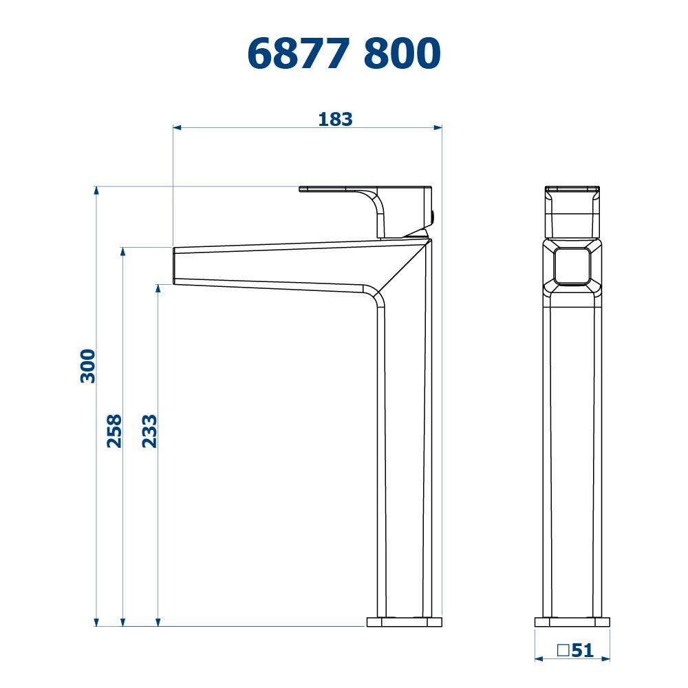 Misturador Monocomando de Mesa Bica Alta Lavatório Barbara Dundes Fani 6877 BK800