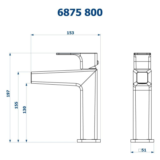 Misturador Monocomando de Mesa Bica Baixa Barbara Dundes Fani 6875 CH800