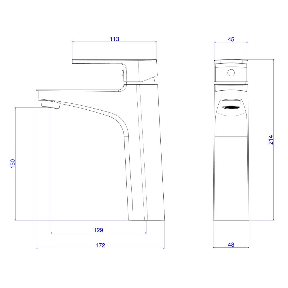 Misturador Monocomando de Mesa Bica Média Level p/ Lavatório Black Noir Deca 2880.BL26.NO