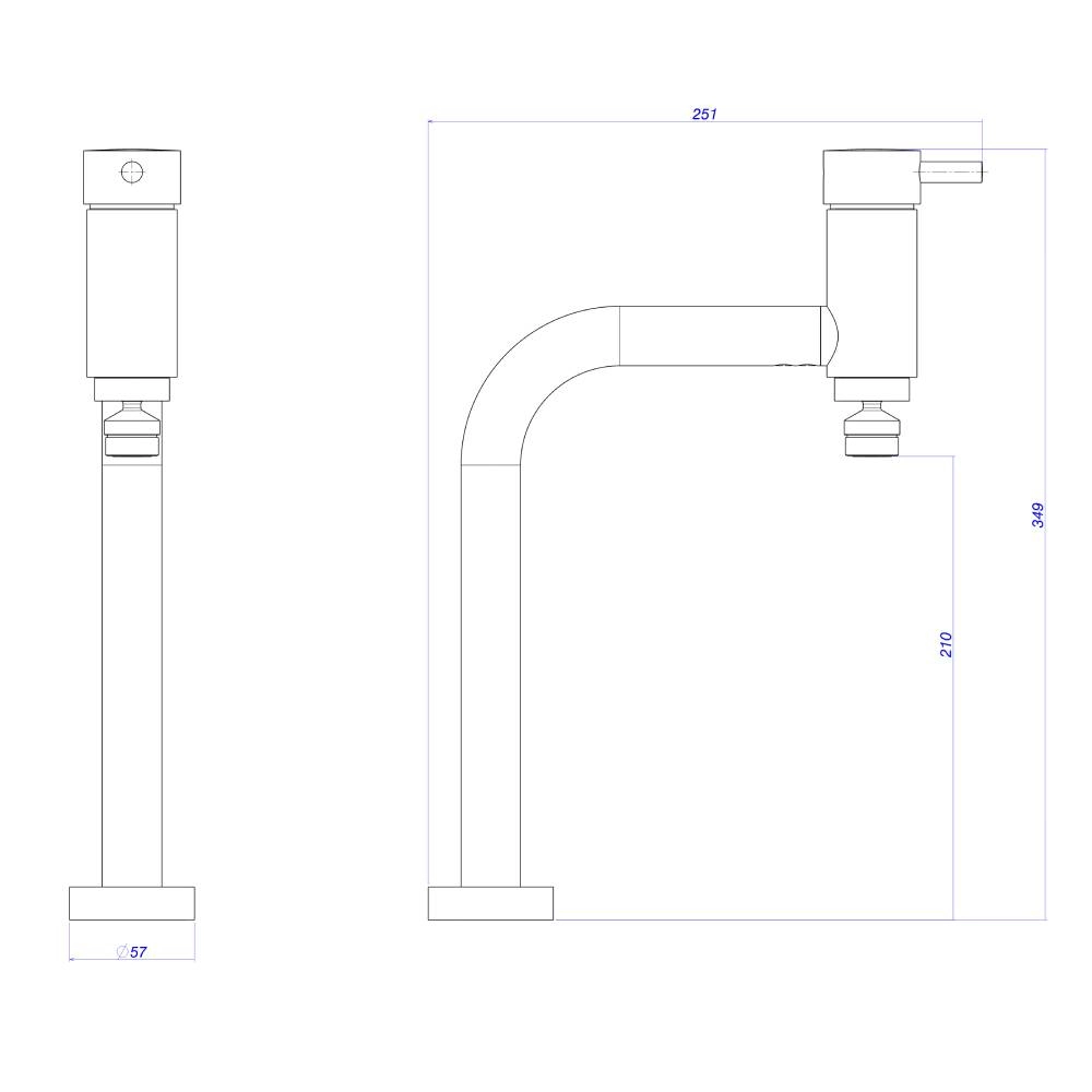 Misturador Monocomando de Mesa para Cozinha BM BK 2256.BL.LNK.MT