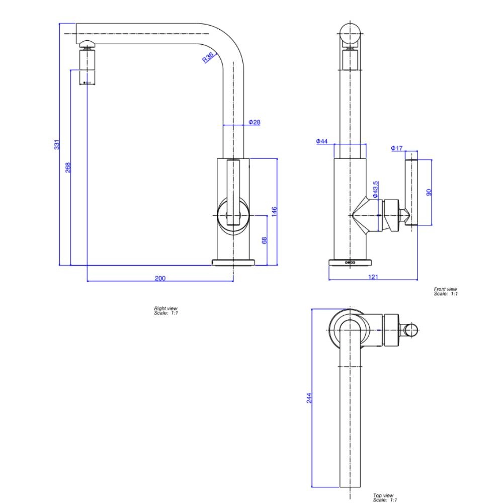 Misturador Monocomando Deca de Mesa Bica Alta para Cozinha Beta Cromado 2256.C109