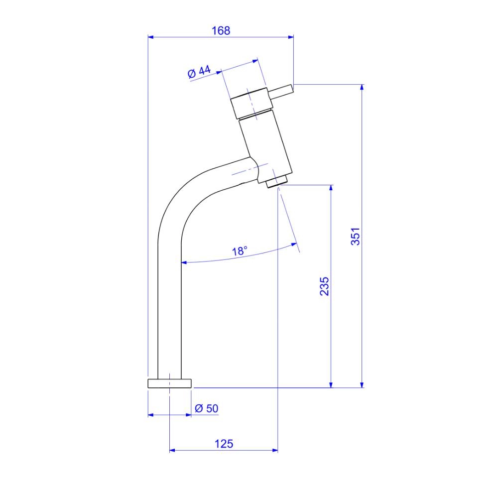 Misturador Monocomando Deca de Mesa Bica Alta para Lavatório Cromado Link CR 2885.C.LNK