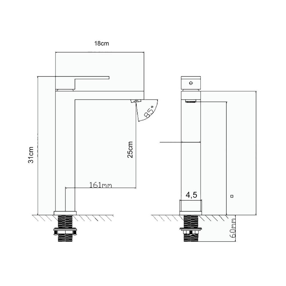 Misturador Monocomando Movel Bica Alta MV03 Cromado