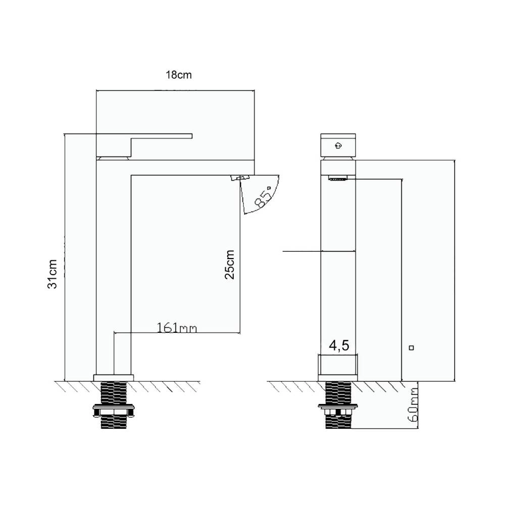 Misturador Monocomando Movel Bica Alta MV03 Rose Gold
