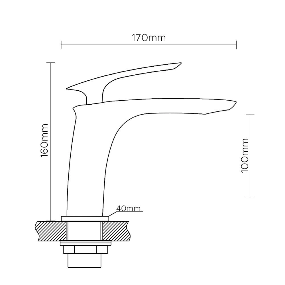Misturador Monocomando Movel Bica Baixa MV17 Preto Fosco 