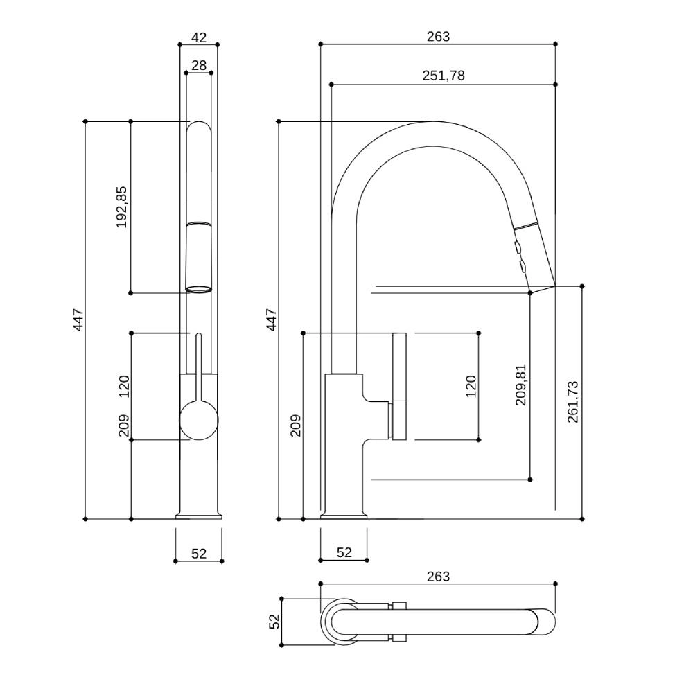 Misturador Monocomando P/ Cozinha Alto Cromado Rubinettos RB3401 Misturador Monocomando P/ Cozinha Alto Cromado Rubinettos RB3401