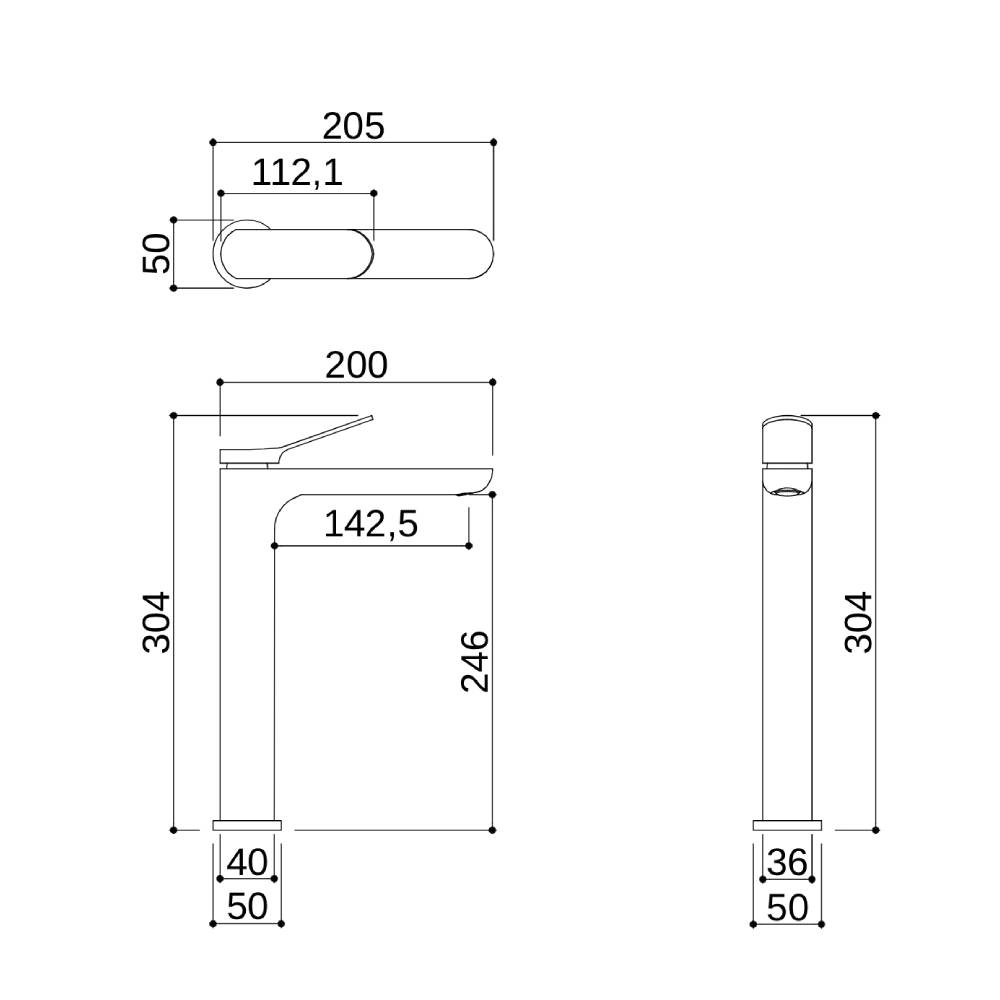 Misturador monocomando para banheiro - Bica alta - Acabamento Cromado - La Vie - Rubinettos RB4002 Misturador monocomando para banheiro - Bica alta - Acabamento Cromado - La Vie - Rubinettos RB4002