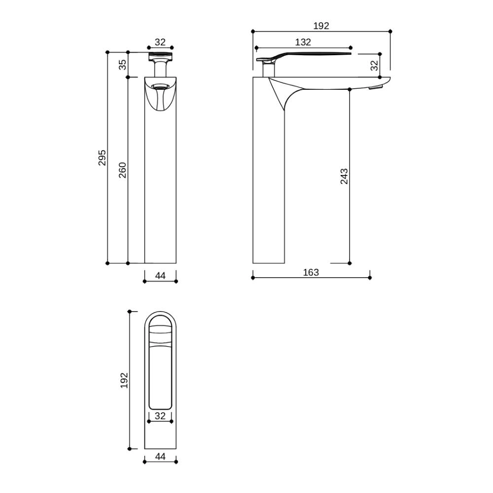 Misturador Monocomando P/Lavatório Alto Rubinetto Aço escuro KR603 Misturador Monocomando P/Lavatório Alto Rubinetto Aço escuro KR603