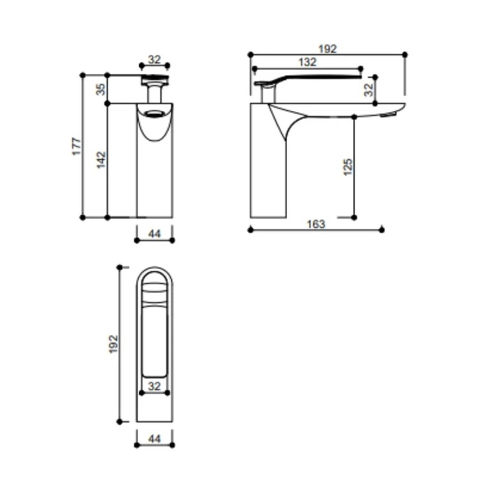 Misturador Monocomando Rubinettos P/ Lavatório Baixo Cromado KR600 Misturador Monocomando Rubinettos P/ Lavatório Baixo Cromado KR600