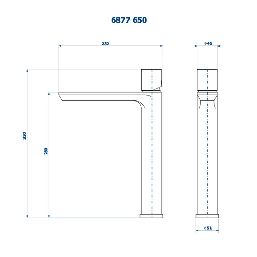 Monocomando de Mesa Bica Alta Lavatório Elegance Fani 6877 C650