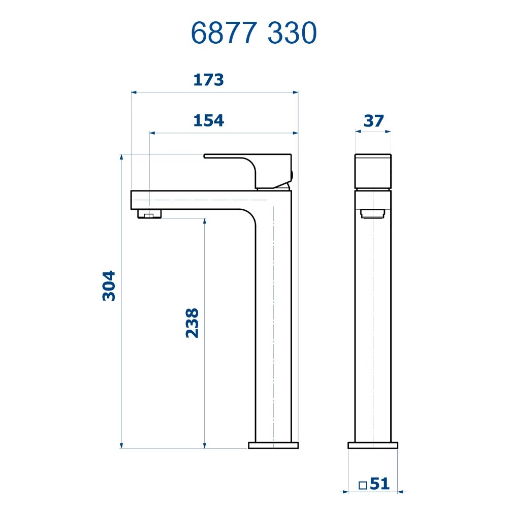 Monocomando de Mesa Bica Alta Lavatório Retta Fani 6877 C330